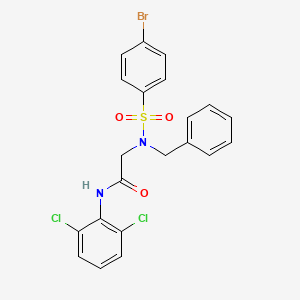 molecular formula C21H17BrCl2N2O3S B6052318 N~2~-benzyl-N~2~-[(4-bromophenyl)sulfonyl]-N-(2,6-dichlorophenyl)glycinamide 