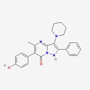 6-(4-hydroxyphenyl)-5-methyl-2-phenyl-3-piperidin-1-yl-1H-pyrazolo[1,5-a]pyrimidin-7-one