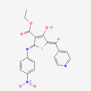 molecular formula C19H15N3O5S B6052345 ethyl (5Z)-2-[(4-nitrophenyl)amino]-4-oxo-5-(pyridin-4-ylmethylidene)-4,5-dihydrothiophene-3-carboxylate 