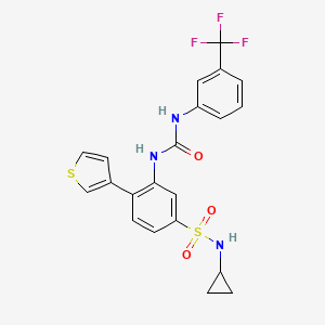 N-cyclopropyl-4-(thiophen-3-yl)-3-(3-(3-(trifluoromethyl)phenyl)ureido)benzenesulfonamide