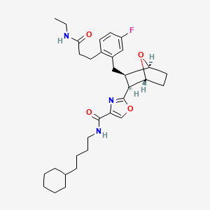 4-Oxazolecarboxamide, N-(4-cyclohexylbutyl)-2-((1R,2S,3R,4S)-3-((2-(3-(ethylamino)-3-oxopropyl)-5-fluorophenyl)methyl)-7-oxabicyclo(2.2.1)hept-2-yl)-