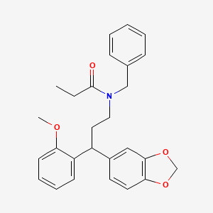 N-[3-(1,3-benzodioxol-5-yl)-3-(2-methoxyphenyl)propyl]-N-benzylpropanamide