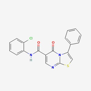 molecular formula C19H12ClN3O2S B6052476 N-(2-chlorophenyl)-5-oxo-3-phenyl-5H-[1,3]thiazolo[3,2-a]pyrimidine-6-carboxamide 