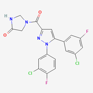 1-((1-(3-Chloro-4-fluorophenyl)-5-(3-chloro-5-fluorophenyl)-1H-pyrazol-3-yl)carbonyl)-4-imidazolidinone