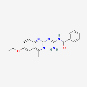 molecular formula C19H19N5O2 B6052724 N-[(E)-AMINO[(6-ETHOXY-4-METHYLQUINAZOLIN-2-YL)AMINO]METHYLIDENE]BENZAMIDE 