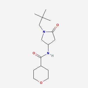 molecular formula C15H26N2O3 B6052755 N-[1-(2,2-dimethylpropyl)-5-oxopyrrolidin-3-yl]oxane-4-carboxamide 