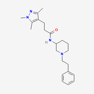 molecular formula C22H32N4O B6052800 N-[1-(2-phenylethyl)piperidin-3-yl]-3-(1,3,5-trimethylpyrazol-4-yl)propanamide 