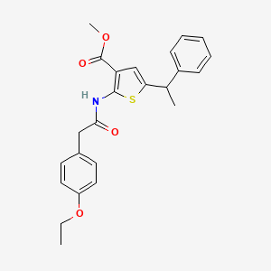 molecular formula C24H25NO4S B6052854 Methyl 2-{[(4-ethoxyphenyl)acetyl]amino}-5-(1-phenylethyl)thiophene-3-carboxylate 