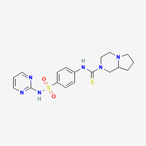 molecular formula C18H22N6O2S2 B6052859 N-[4-(pyrimidin-2-ylsulfamoyl)phenyl]hexahydropyrrolo[1,2-a]pyrazine-2(1H)-carbothioamide 