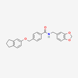 molecular formula C25H23NO4 B6052861 N-[(2H-1,3-BENZODIOXOL-5-YL)METHYL]-4-[(2,3-DIHYDRO-1H-INDEN-5-YLOXY)METHYL]BENZAMIDE 