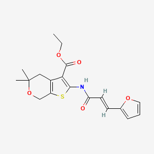 molecular formula C19H21NO5S B6052920 ETHYL 2-[(2E)-3-(FURAN-2-YL)PROP-2-ENAMIDO]-5,5-DIMETHYL-4H,5H,7H-THIENO[2,3-C]PYRAN-3-CARBOXYLATE 