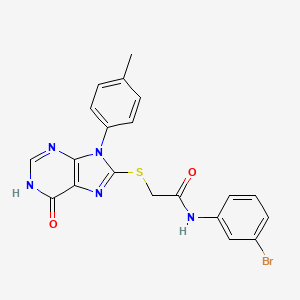 molecular formula C20H16BrN5O2S B6053008 N-(3-bromophenyl)-2-{[9-(4-methylphenyl)-6-oxo-6,9-dihydro-1H-purin-8-yl]sulfanyl}acetamide 