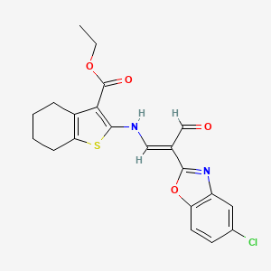 molecular formula C21H19ClN2O4S B6053033 ethyl 2-[[(Z)-2-(5-chloro-1,3-benzoxazol-2-yl)-3-oxoprop-1-enyl]amino]-4,5,6,7-tetrahydro-1-benzothiophene-3-carboxylate 