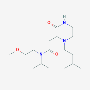 molecular formula C17H33N3O3 B6053109 N-(2-methoxyethyl)-2-[1-(3-methylbutyl)-3-oxopiperazin-2-yl]-N-propan-2-ylacetamide 
