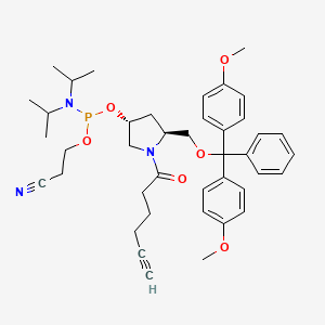 molecular formula C41H52N3O6P B605313 3-[[(3R,5S)-5-[[bis(4-methoxyphenyl)-phenylmethoxy]methyl]-1-hex-5-ynoylpyrrolidin-3-yl]oxy-[di(propan-2-yl)amino]phosphanyl]oxypropanenitrile CAS No. 1357289-02-1