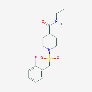 molecular formula C15H21FN2O3S B6053132 N-ETHYL-1-[(2-FLUOROPHENYL)METHANESULFONYL]PIPERIDINE-4-CARBOXAMIDE 