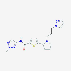 molecular formula C18H23N7OS B6053197 N-(2-methyl-2H-1,2,3-triazol-4-yl)-5-{1-[3-(1H-pyrazol-1-yl)propyl]-2-pyrrolidinyl}-2-thiophenecarboxamide 