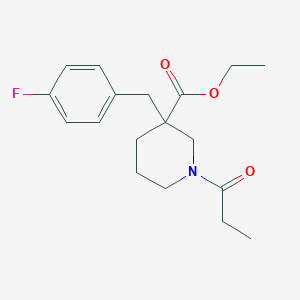 molecular formula C18H24FNO3 B6053212 ethyl 3-(4-fluorobenzyl)-1-propionyl-3-piperidinecarboxylate 