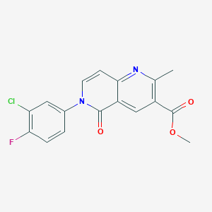 molecular formula C17H12ClFN2O3 B6053308 methyl 6-(3-chloro-4-fluorophenyl)-2-methyl-5-oxo-5,6-dihydro-1,6-naphthyridine-3-carboxylate 