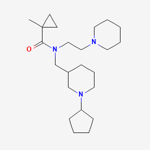 molecular formula C23H41N3O B6053323 N-[(1-cyclopentyl-3-piperidinyl)methyl]-1-methyl-N-[2-(1-piperidinyl)ethyl]cyclopropanecarboxamide 
