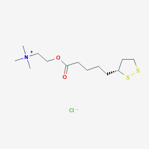 molecular formula C13H26ClNO2S2 B605333 (R)-2-((5-(1,2-Dithiolan-3-yl)pentanoyl)oxy)-N,N,N-trimethylethan-1-aminium chloride CAS No. 1808266-58-1