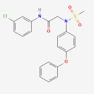 molecular formula C21H19ClN2O4S B6053403 N-(3-chlorophenyl)-N~2~-(methylsulfonyl)-N~2~-(4-phenoxyphenyl)glycinamide 