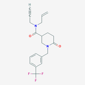 molecular formula C20H21F3N2O2 B6053456 N-allyl-6-oxo-N-2-propyn-1-yl-1-[3-(trifluoromethyl)benzyl]-3-piperidinecarboxamide 