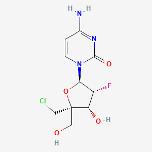 molecular formula C10H13ClFN3O4 B605346 4'-Chloromethyl-2'-deoxy-2'-fluorocytidine CAS No. 1445379-92-9