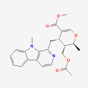 molecular formula C24H26N2O5 B605348 Alstonidine acetate CAS No. 31148-66-0