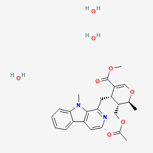 molecular formula C24H32N2O8 B605349 Alstonidine acetate trihydrate CAS No. 25442-92-6