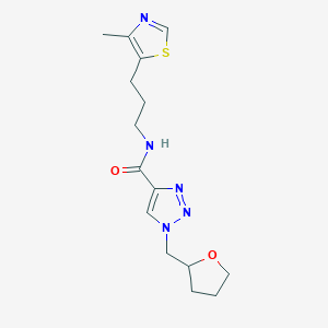 molecular formula C15H21N5O2S B6053507 N-[3-(4-methyl-1,3-thiazol-5-yl)propyl]-1-(oxolan-2-ylmethyl)triazole-4-carboxamide 