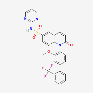 1-[2-methoxy-4-[2-(trifluoromethyl)phenyl]phenyl]-2-oxo-N-pyrimidin-2-ylquinoline-6-sulfonamide