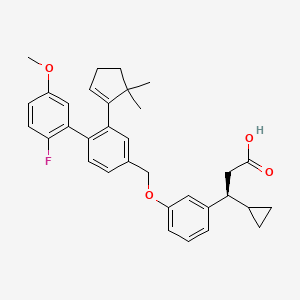 (S)-3-Cyclopropyl-3-(3-((2-(5,5-dimethylcyclopent-1-en-1-yl)-2'-fluoro-5'-methoxy-[1,1'-biphenyl]-4-yl)methoxy)phenyl)propanoic acid