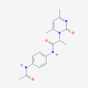 molecular formula C17H20N4O3 B6053698 N-(4-acetamidophenyl)-2-(4,6-dimethyl-2-oxopyrimidin-1-yl)propanamide 