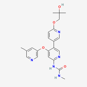molecular formula C22H25N5O4 B605374 1-(6'-(2-Hydroxy-2-methylpropoxy)-4-((5-methylpyridin-3-yl)oxy)-[3,3'-bipyridin]-6-yl)-3-methylurea CAS No. 1442684-77-6