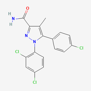 molecular formula C17H12Cl3N3O B605375 5-(4-Chlorophenyl)-1-(2,4-dichlorophenyl)-4-methyl-1H-pyrazole-3-carboxamide CAS No. 614726-85-1