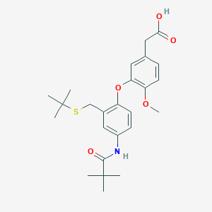 molecular formula C25H33NO5S B605376 (3-(2-((叔丁基硫烷基)甲基)-4-(2,2-二甲基丙酰氨基)苯氧基)-4-甲氧基苯基)乙酸 CAS No. 1203503-64-3