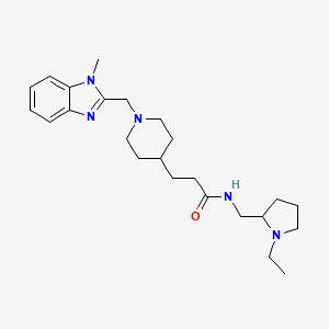 molecular formula C24H37N5O B6053804 N-[(1-ethyl-2-pyrrolidinyl)methyl]-3-{1-[(1-methyl-1H-benzimidazol-2-yl)methyl]-4-piperidinyl}propanamide 