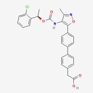 molecular formula C20H19FINO B605391 (R)-2-(4'-(4-(((1-(2-Chlorophenyl)ethoxy)carbonyl)amino)-3-methylisoxazol-5-yl)-[1,1'-biphenyl]-4-yl)acetic acid CAS No. 1228690-19-4