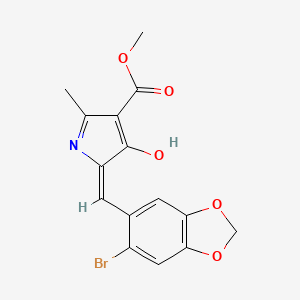 molecular formula C15H12BrNO5 B6054120 Methyl (5E)-5-[(6-bromo-2H-1,3-benzodioxol-5-YL)methylidene]-2-methyl-4-oxo-4,5-dihydro-1H-pyrrole-3-carboxylate 