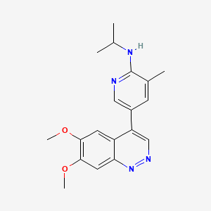 molecular formula C19H22N4O2 B605414 5-(6,7-dimethoxycinnolin-4-yl)-3-methyl-N-propan-2-ylpyridin-2-amine CAS No. 947192-73-6