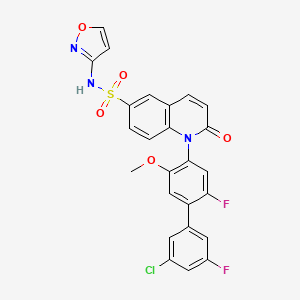 1-[4-(3-chloro-5-fluorophenyl)-5-fluoro-2-methoxyphenyl]-N-(1,2-oxazol-3-yl)-2-oxoquinoline-6-sulfonamide