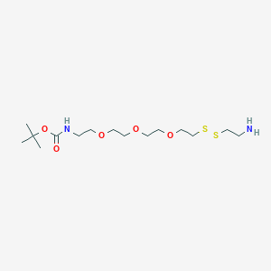 molecular formula C15H32N2O5S2 B605427 Amino-ethyl-SS-PEG3-NHBoc 