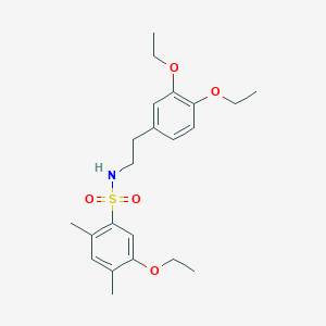 molecular formula C22H31NO5S B6054277 N-[2-(3,4-DIETHOXYPHENYL)ETHYL]-5-ETHOXY-2,4-DIMETHYLBENZENE-1-SULFONAMIDE 