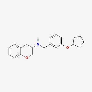 molecular formula C21H25NO2 B6054302 N-[(3-cyclopentyloxyphenyl)methyl]-3,4-dihydro-2H-chromen-3-amine 