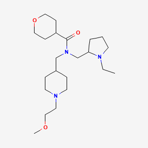 molecular formula C22H41N3O3 B6054311 N-[(1-ethylpyrrolidin-2-yl)methyl]-N-[[1-(2-methoxyethyl)piperidin-4-yl]methyl]oxane-4-carboxamide 