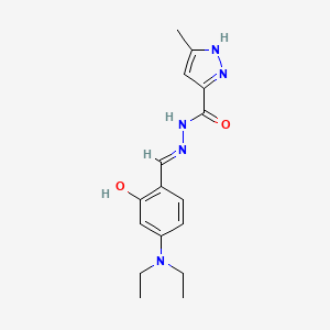 molecular formula C16H21N5O2 B6054366 N'-{(E)-[4-(diethylamino)-2-hydroxyphenyl]methylidene}-3-methyl-1H-pyrazole-5-carbohydrazide 