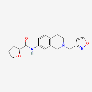 molecular formula C18H21N3O3 B6054460 N-[2-(1,2-oxazol-3-ylmethyl)-3,4-dihydro-1H-isoquinolin-7-yl]oxolane-2-carboxamide 