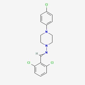 molecular formula C17H16Cl3N3 B6054517 N-[4-(4-chlorophenyl)piperazin-1-yl]-1-(2,6-dichlorophenyl)methanimine 