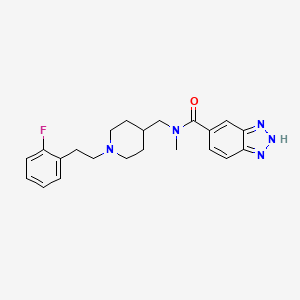 molecular formula C22H26FN5O B6054622 N-[[1-[2-(2-fluorophenyl)ethyl]piperidin-4-yl]methyl]-N-methyl-2H-benzotriazole-5-carboxamide 